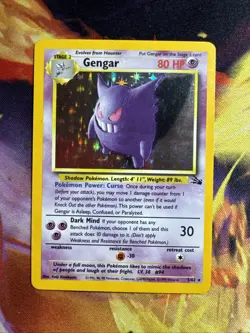 Pokemon TCG Gengar Fossil Holo Card 5/62 Unlimited Rare - Image 1
