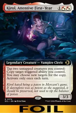 Kirol, Attentive First-Year ** FOIL EXTENDED ART ** Lorwyn Ecliped - NM MTG - Image 1