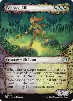 Eclipsed Elf (Showcase) NM MTG Lorwyn Eclipsed ECL Black Green Near Mint Regular - Image 1