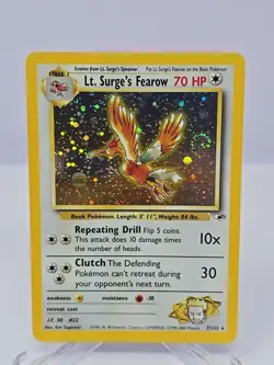 Pokemon Lt. Surge's Fearow Gym Heroes 7/132 Holo Rare Lp / Nm w/ SWIRL - Image 1