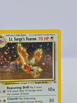 Pokemon Lt. Surge's Fearow Gym Heroes 7/132 Holo Rare Lp / Nm w/ SWIRL - Image 3