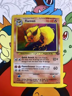 Pokemon TCG Jungle 1999 Flareon Holo Card 3/64 LP - Image 1