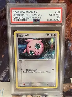 2006 Pokemon Crystal Guardians Ex Jigglypuff Reverse Holo PSA 10 Gem Mint - Image 1