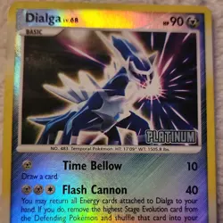 Pokemon Dialga Basic Platinum Holo 90 HP 10 40 Attack TCG Card - Image 1
