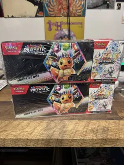 Pokemon Prismatic Evolutions Surprise Box 2-Pack Booster Bundle | *NEW & SEALED* - Image 1