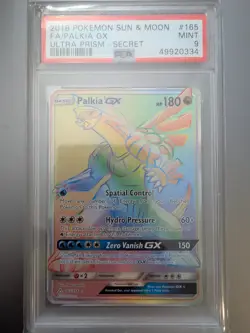 2018 Pokemon Sun & Moon Ultra Prism #165 Fa/Palkia Gx Ultra Prism-Secret PSA 9 - Image 1
