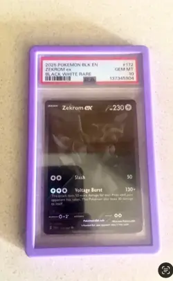 2025 Pokemon Black Bolt Zekrom Ex #172 GEM MT PSA 10 Black White Rare - Image 1