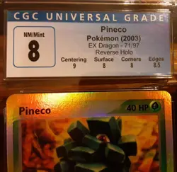 2003 Pokemon EX Dragon Pineco Reverse Foil 71/97 CGC 8 NM/MT Subs Vintage WOTC - Image 2
