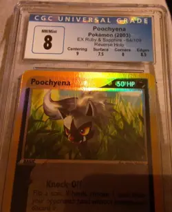 2003 Pokemon EX Ruby & Sapphire Poochyena Reverse Holo 64/109 CGC 8 NM/MT Subs - Image 2