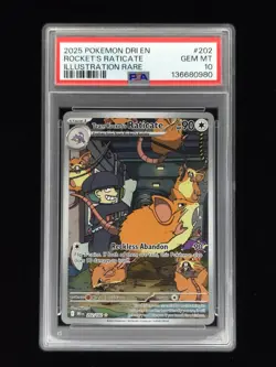 Rocket's Raticate 202/182 Pokemon Destined Rivals PSA 10 🔥 - Image 1