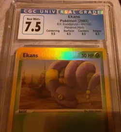 Pokemon Ekans Reverse Holo 64/100 EX Sandstorm Vintage WOTC CGC 7.5 NM Subs - Image 2