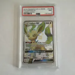 2019 POKEMON SUN & MOON HIDDEN FATES #SV46 FULL ART/LEAFEON GX PSA 9 - Image 1