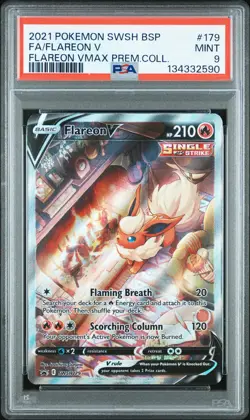 2021 POKEMON SWSH BLACK STAR PROMO #179 FULL ART/FLAREON V PSA 9 - Image 1
