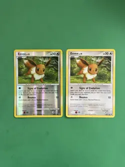2009 Pokemon Eevee LV.10 Rising Rivals 59/111 Reverse Holo + Regular NRMT - Image 1