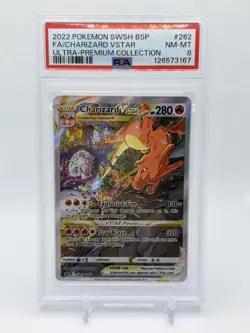 Pokemon Charizard VSTAR Ultra-Premium Coll. Full Alt Art Promo SWSH262 PSA 8 - Image 1