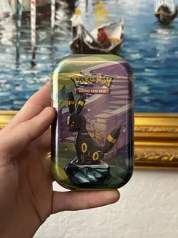 Spanish Pokemon TCG Prismatic Evolutions Full Set of 8 Sealed Mini Tin Display - Image 3