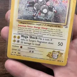 Pokemon: Lt. Surge’s Magneton 8/132 Rare Holo. Gym Heroes. HP/Damaged - Image 4