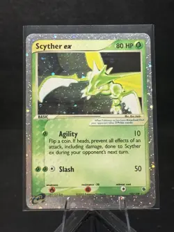 Pokemon 2003 EX Ruby & Sapphire Scyther 102/109 Holo Rare LP - Image 1