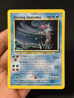 Shining Gyarados 65/64 Neo Revelation Double Holo Error Pokemon - Image 1