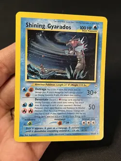 Shining Gyarados 65/64 Neo Revelation Double Holo Error Pokemon - Image 4