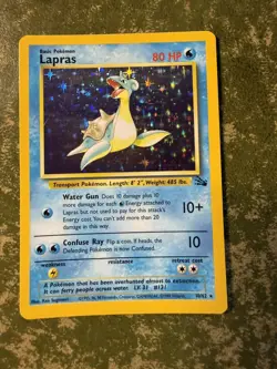 Lapras 10/62 Fossil Set Holo Rare Pokemon WOTC Played - Image 1