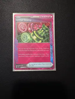 Unfair Stamp 165/167 Twilight Masquerade Ace Spec Holo Pokemon TCG Card NM - Image 2