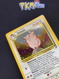Pokemon TCG Clefable Base Set 2 5/130 Swirl Holo Rare LP. - Image 3