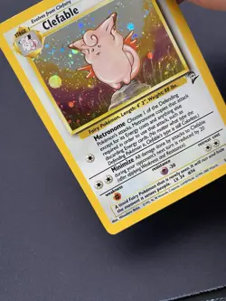 Pokemon TCG Clefable Base Set 2 5/130 Swirl Holo Rare LP. - Image 5
