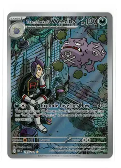 Team Rocket's Weezing 199/182 Illustration Rare Pokemon TCG Destined Rivals - NM - Image 1
