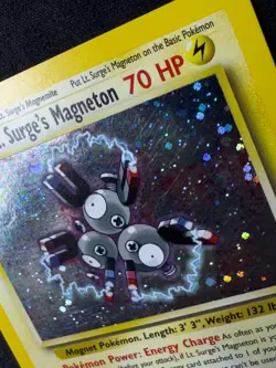 LP Swirl Lt. Surge's Magneton 8/132 Holo Rare Gym Heroes Pokemon WotC Vintage - Image 5