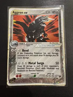 Pokemon Aggron ex 95/100 EX Sandstorm Holo - Damaged - Image 1
