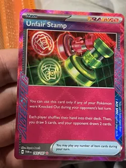 Pokemon - Unfair Stamp - 165/167 - Twilight Masquerade - ACE SPEC Rare - NM - Image 1