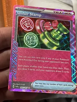 Pokemon - Unfair Stamp - 165/167 - Twilight Masquerade - ACE SPEC Rare - NM - Image 2