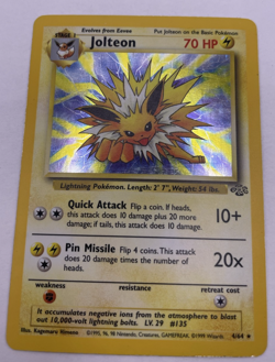 Jolteon 4/64 Pokemon TCG Jungle Holo WOTC 1999 - Image 2