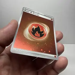 Basic Red Fire Energy Cosmic Holo Foil 002 Pokemon 151 English - Image 3