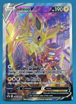 Pokemon TCG Jolteon v SWSH183 Black Star Promo Holo Full Art - Image 1