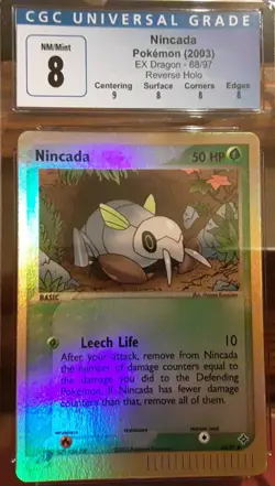 2003 Vintage WOTC Pokemon EX Dragon Nincada Reverse Foil 68/97 CGC 8 NM/MT Subs - Image 1