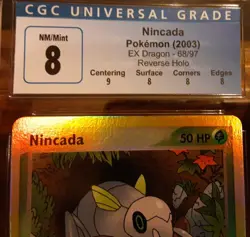 2003 Vintage WOTC Pokemon EX Dragon Nincada Reverse Foil 68/97 CGC 8 NM/MT Subs - Image 2
