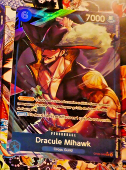 One Piece Card Game Carte Holo Dracule Mihawk OP09-048 SR Alt FR Mint - Image 1