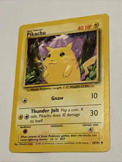 1995 96 99 POKEMON JUNGLE PIKACHU VINTAGE CARD 60/64 - 40 HP Nintendo - Image 1