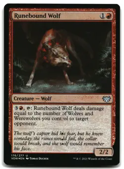 MTG Runebound Wolf FOIL U Innistrad: Crimson Vow 176 LP - Image 1