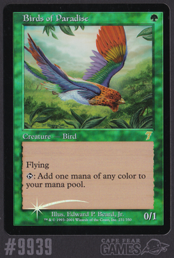 MTG Birds of Paradise - Foil #9939, Light Play, English Seventh Edition - Image 1