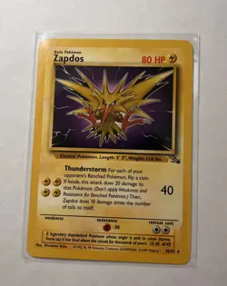 Pokemon TCG Zapdos 30/62 Fossil Set Rare Vintage 1999 Non Holo - LP/NM - Image 1