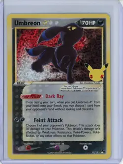 Umbreon Gold Star Pokemon 2021 SWSH Celebrations Classic Collection 17/17 NM - Image 1