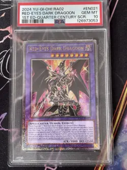 Yugioh Red-Eyes Dark Dragoon RA02-EN021 - 1st Ed -QCR - PSA 10! - Image 1