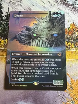 Deceit Borderless Foil M 0293 Lorwyn Eclipsed Magic The Gathering Thanks Dino! - Image 2