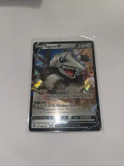 Pokemon TCG Aggron v Brilliant Stars Holo Ultra Rare Card 096/172 NM Condition - Image 1