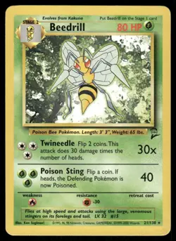 Beedrill 21/130 Base Set 2 Pokemon TCG trading card - Image 1