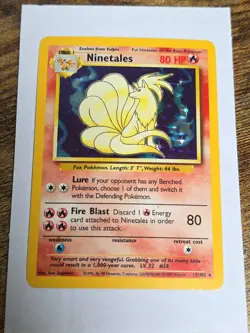 Pokemon TCG Ninetales Base Set Holo Unlimited Rare Card 12/102 MP - Image 1