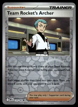 Team Rocket's Archer Reverse Holo 170/182 Uncommon SV10: Destined Rivals Pokemon - Image 1